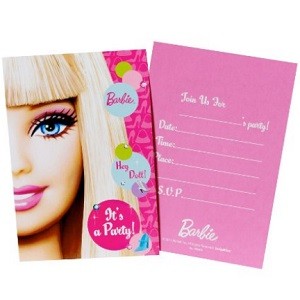 BARBIE INVITASJONER