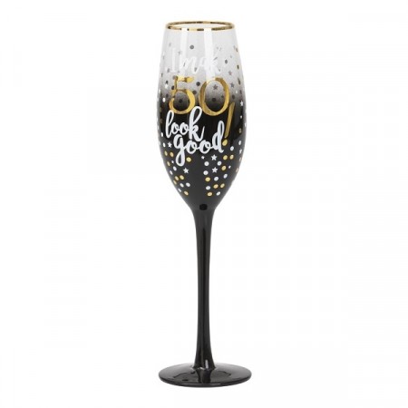 BLACK & GOLD CHAMPAGNEGLASS 50