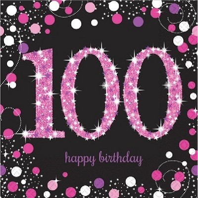 PINK SPARKLING CELEBRATION SERVIETTER 100