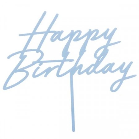BLÅ HAPPY BIRTHDAY KAKEPYNT
