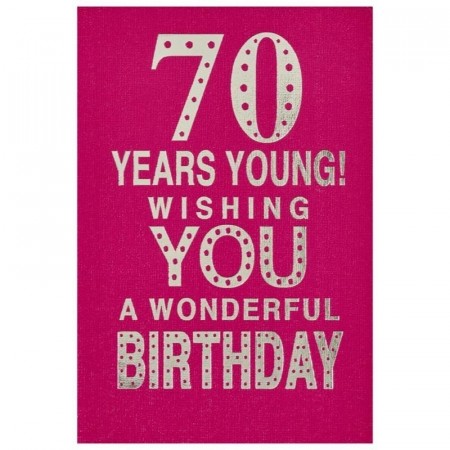 BURSDAGSKORT 70 ÅR - 70 YEARS YOUNG