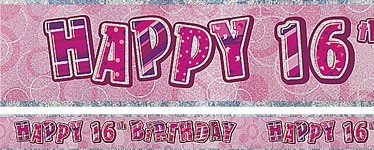 PINK DAZZLING HAPPY 16th BANNER