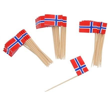 NORSKE FLAGG KAKEPICKS (50-pk)