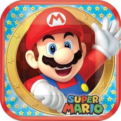 SUPER MARIO BROTHERS KVADRATISKE TALLERKENER