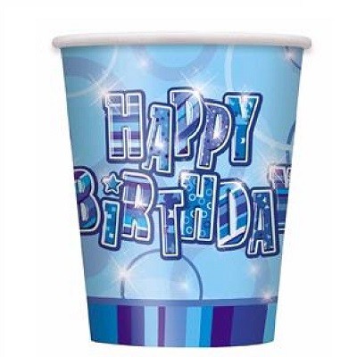 BLUE GLITZ HAPPY BIRTHDAY KOPPER