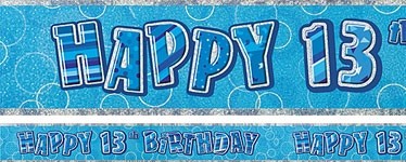 BLUE DAZZLING HAPPY 13th BANNER