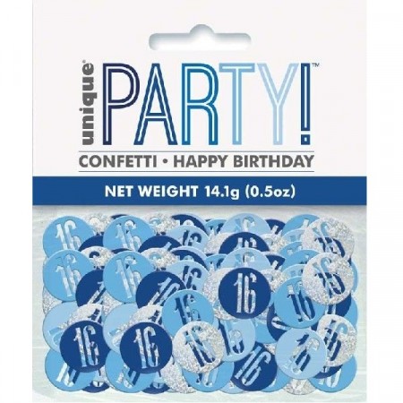 BLUE GLITZ KONFETTI 16 ÅR