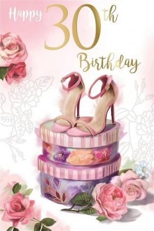 BURSDAGSKORT 30 ÅR - ROSA / GULL