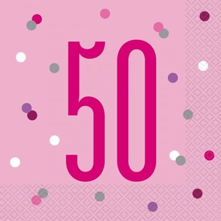 PINK GLITZ SERVIETTER 50