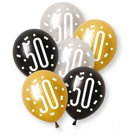 BLACK AND GOLD GLITZ BALLONGER 50
