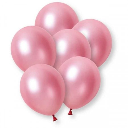 MELLOMROSA BALLONGER - METALLISK (10-pk)