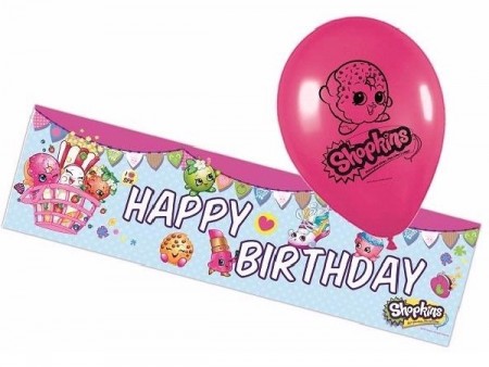 SHOPKINS FOLIEBANNER OG BALLONGER