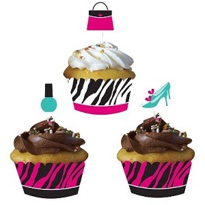 PINK ZEBRA CUPCAKE WRAPPERS