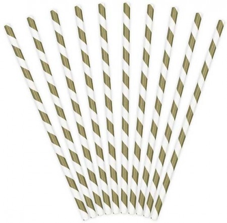 GULLSTRIPET PAPIRSUGERØR (10-pk)