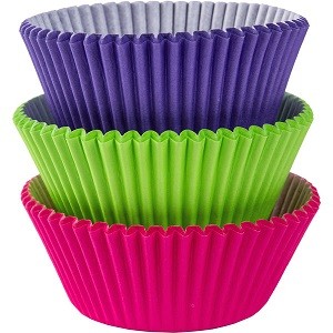 FLERFARGET CUPCAKE FORMER - ROSA/GRØNN/LILLA (75-pk)