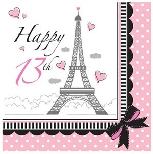 PARTY IN PARIS HAPPY 13th SERVIETTER