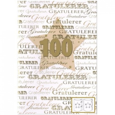 HÅNDLAGET BURSDAGSKORT 100 ÅR