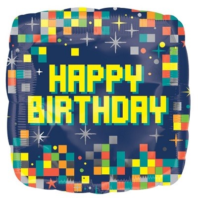 PIXEL HAPPY BIRTHDAY FOLIEBALLONG