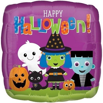 FIRKANTET HAPPY HALLOWEEN FOLIEBALLONG
