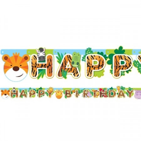 JUNGELDYR HAPPY BIRTHDAY BANNER