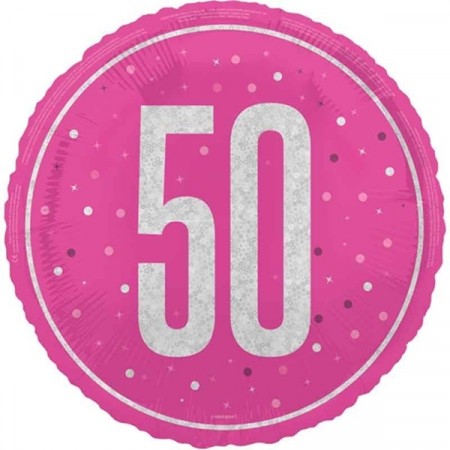 PINK GLITZ FOLIEBALLONG 50