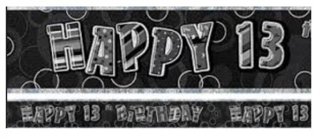 BLACK DAZZLING HAPPY 13th BANNER
