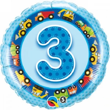 BLÅ FOLIEBALLONG 3 ÅR - ARBEIDSBILER
