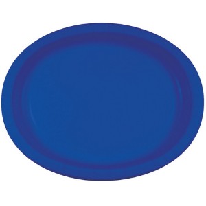 KOBOLTBLÅ OVALE TALLERKENER / SERVERINGSFAT (8-pk)
