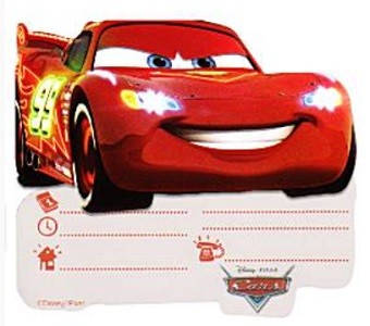 DISNEY CARS NEON INVITASJONER