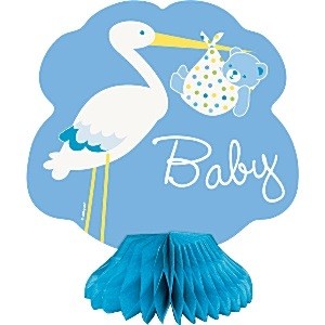 STORK BABY BLÅ BORDDEKORASJON (4 stk)
