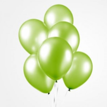 LIMEGRØNNE BALLONGER - PERLE / METALLISK (10-pk)