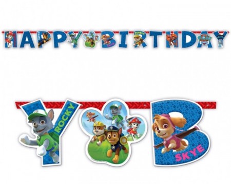 PAW PATROL HAPPY BIRTHDAY BANNER