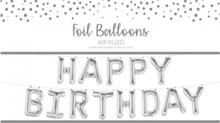 HAPPY BIRTHDAY BALLOON KIT - SØLV