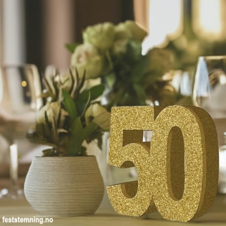 GULLGLITRENDE BORDDEKORASJON 50
