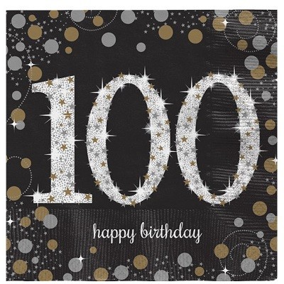GOLD SPARKLING CELEBRATION SERVIETTER 100