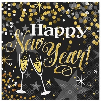 GLITTERING NEW YEAR SERVIETTER