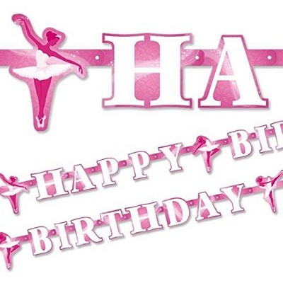 BALLERINA HAPPY BIRTHDAY BANNER