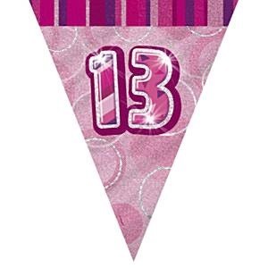 PINK DAZZLING 13 BANNER FLAGG