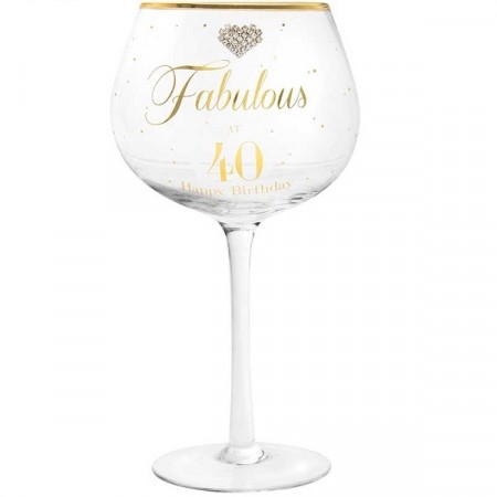 FABULOUS AT 40 GIN GLASS
