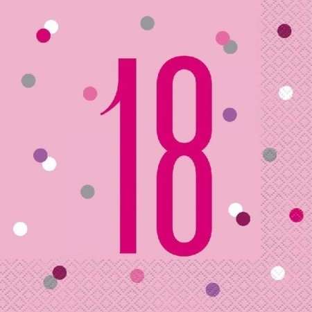 ROSA SERVIETTER 18 ÅR - velg type