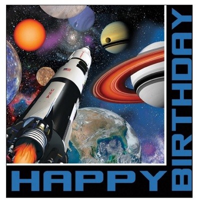 SPACE HAPPY BIRTHDAY SERVIETTER
