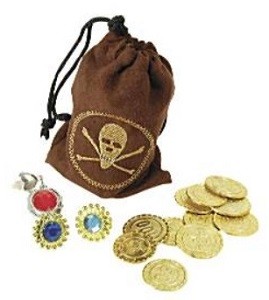 PIRATBAG MED SMYKKER OG MYNTER