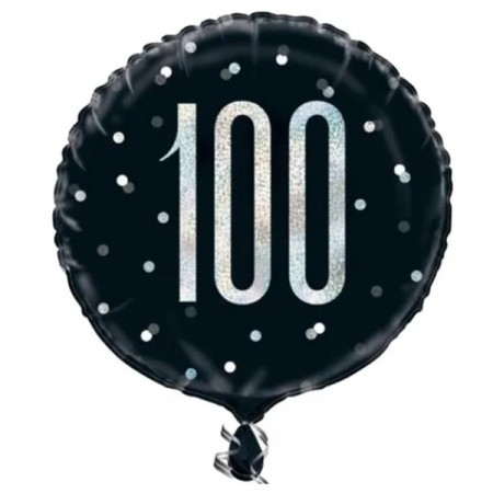 BLACK GLITZ FOLIEBALLONG 100 ÅR