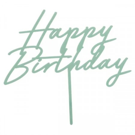 GRØNN HAPPY BIRTHDAY KAKEPYNT