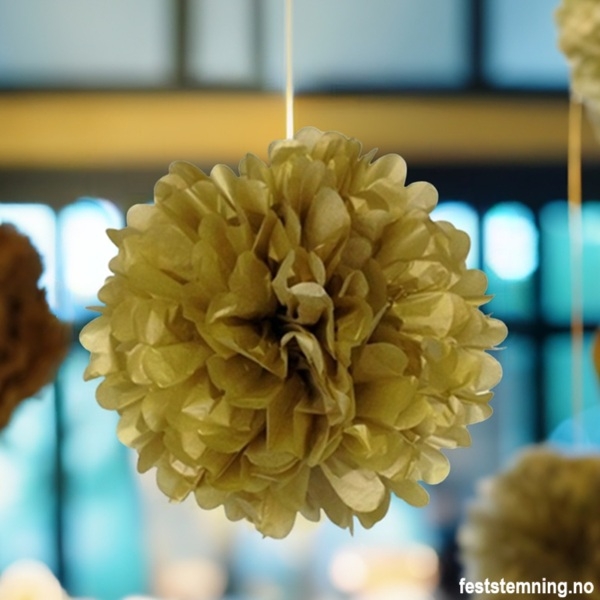 STOR GULLFARGET POMPOM - 40 cm (illustrasjonsbilde)