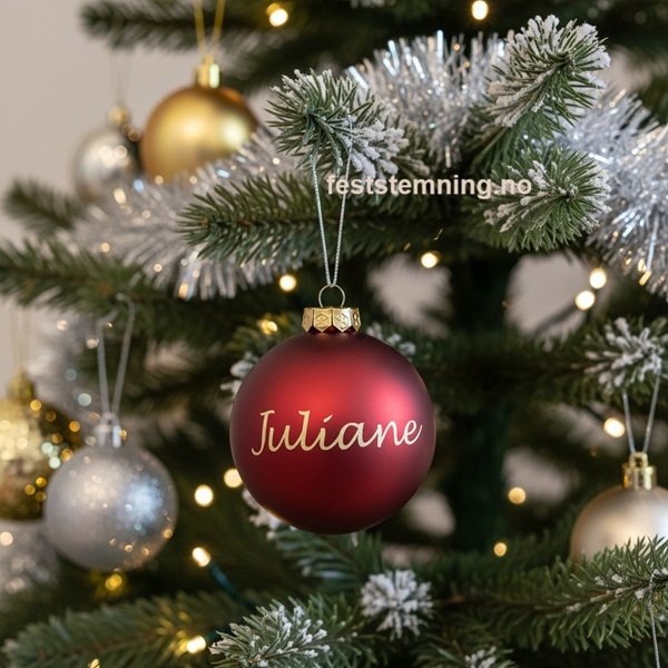 RØD JULEKULE MED NAVN