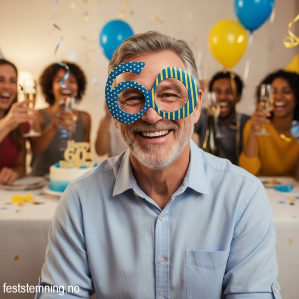 PARTY BRILLER - GAVE MANN 60 ÅR (illustrasjonsbilde)