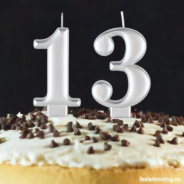 SØLVFARGET KAKELYS 13 (illustrasjonsbilde)