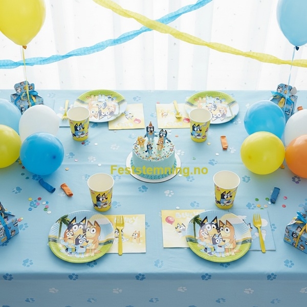 BLUEY BURSDAGSPRODUKTER (illustrasjonsbilde)