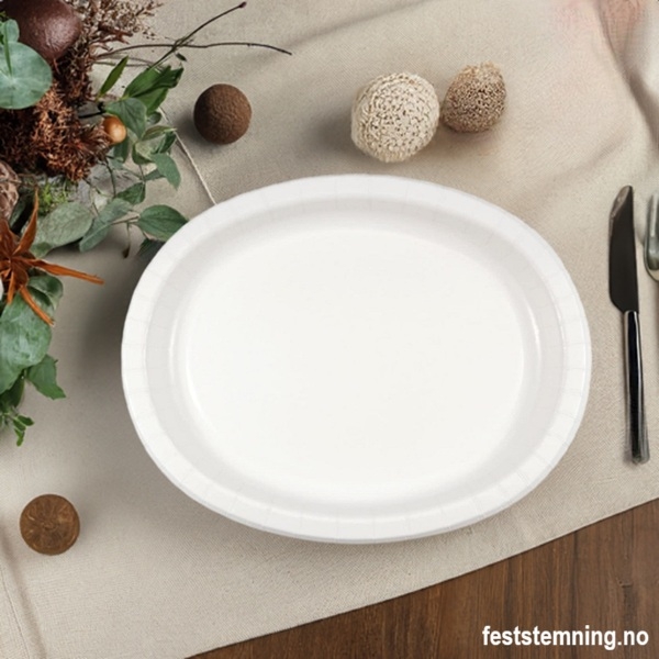OVALE HVITE MIDDAGSTALLERKENER (illustrasjonsbilde)